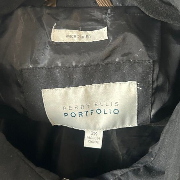 Perry Ellis Jacket Men’s Size 3X Color Black Microfiber Portfolio Windbreaker - Picture 5 of 11
